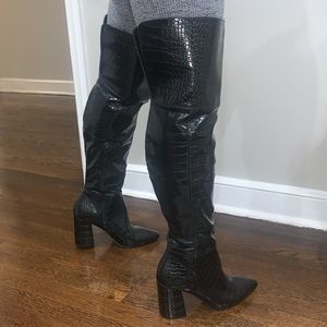 Block Heel Croc Boots